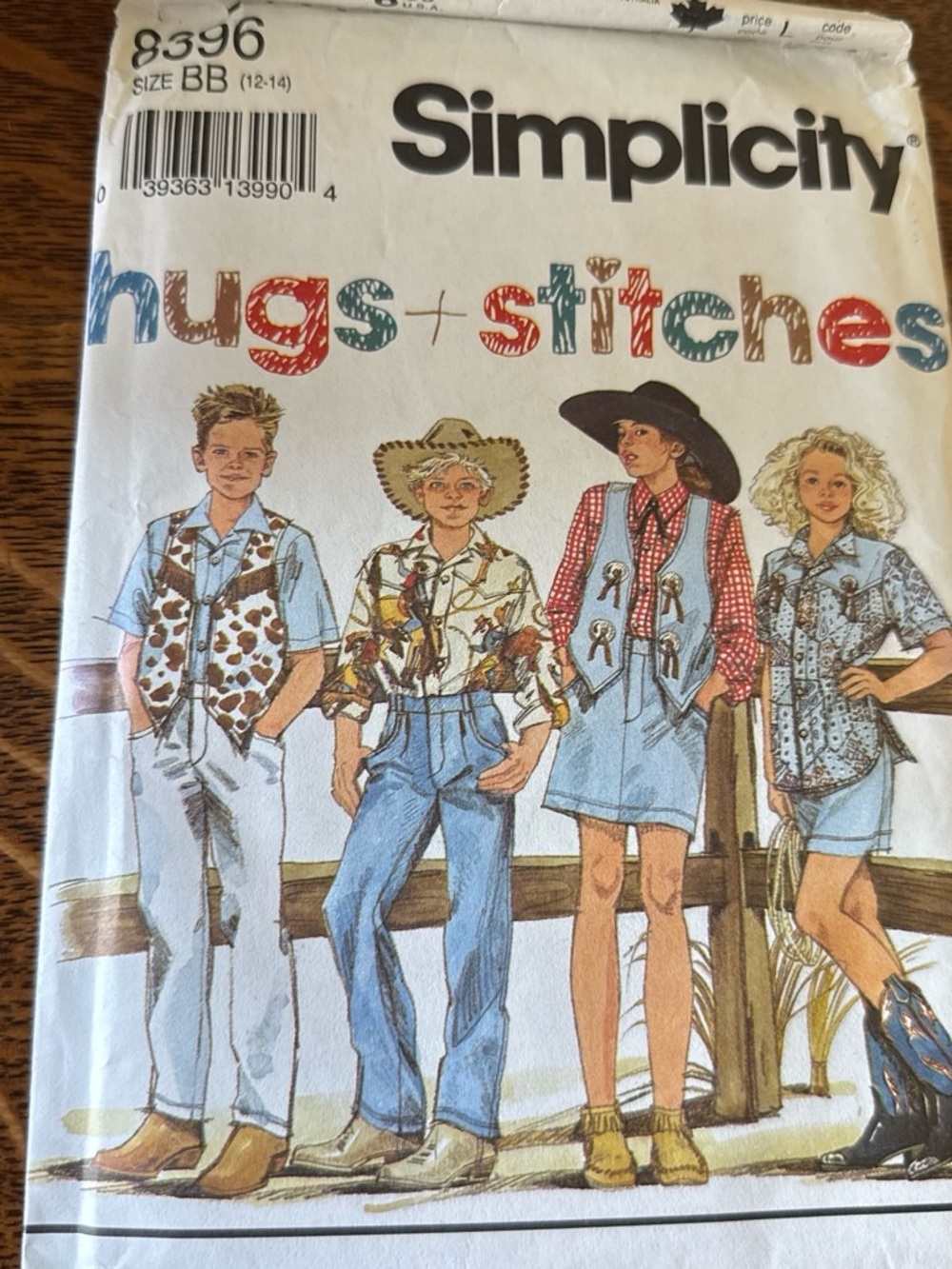 Simplicity Kids Light Blue Western Shirt & Vest Pattern